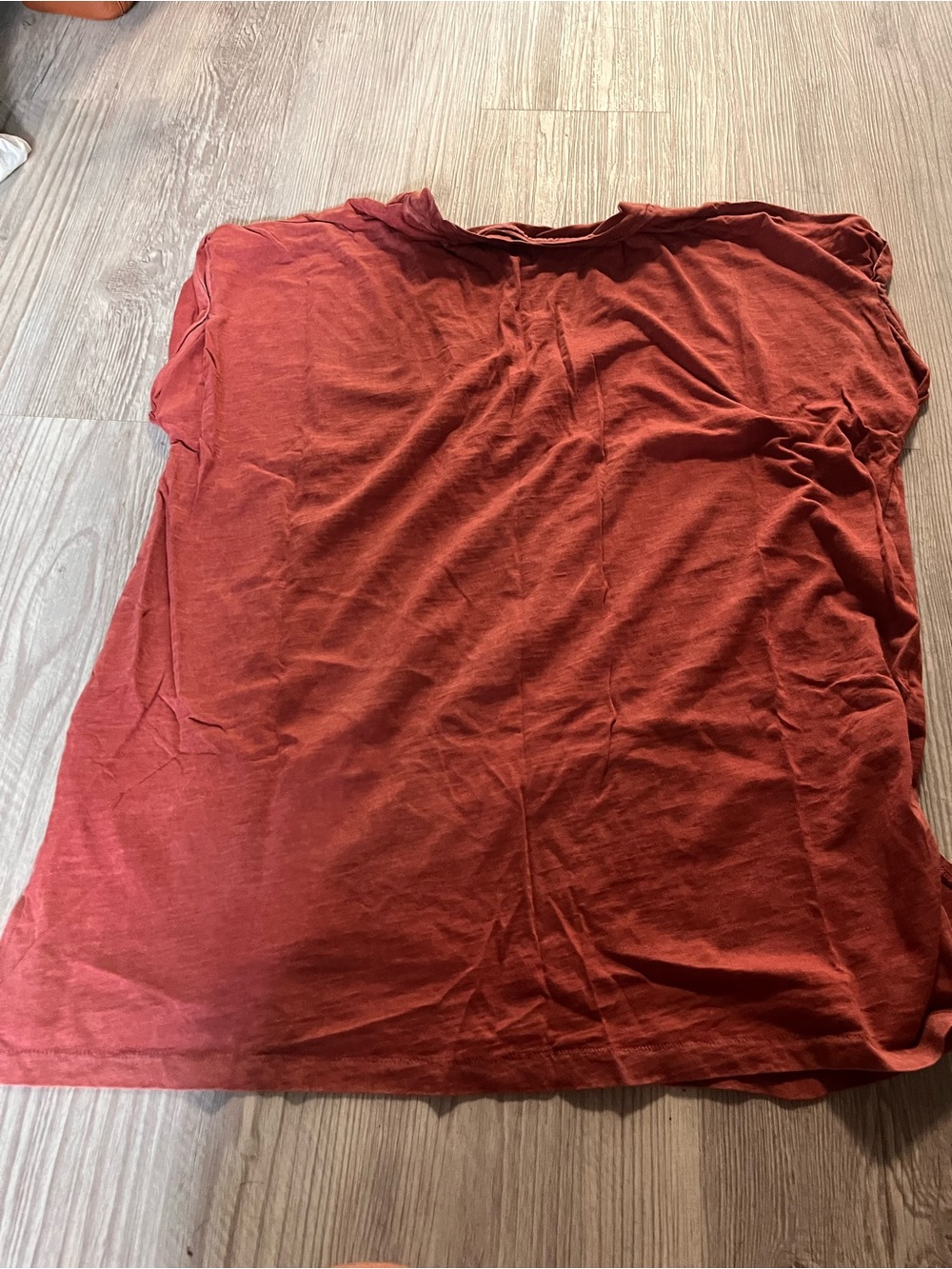 aerie Women's Short-Sleeve Pocket Tee in Rust Red - Picture 6 of 6